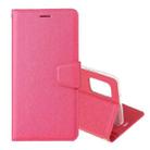 For OPPO Reno4 Silk Texture Horizontal Flip Leather Case with Holder & Card slots & Wallet & Photo Frame(Rose Red) - 1