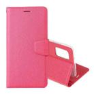 For OPPO Reno4 Pro Silk Texture Horizontal Flip Leather Case with Holder & Card slots & Wallet & Photo Frame(Rose Red) - 1