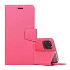 For iPhone 12 mini Silk Texture Horizontal Flip Leather Case with Holder & Card slots & Wallet & Photo Frame(Rose Red) - 1