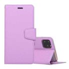 For iPhone 12 mini Silk Texture Horizontal Flip Leather Case with Holder & Card slots & Wallet & Photo Frame(Purple) - 1