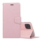 For iPhone 12 mini Silk Texture Horizontal Flip Leather Case with Holder & Card slots & Wallet & Photo Frame(Rose Gold) - 1