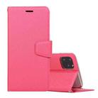 For iPhone 12 Pro Max Silk Texture Horizontal Flip Leather Case with Holder & Card slots & Wallet & Photo Frame(Rose Red) - 1