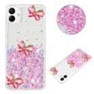 For Samsung Galaxy A05 Luminous Starry Sky Glitter Butterfly TPU Phone Case(Pink) - 1