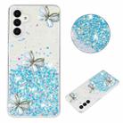 For Samsung Galaxy A35 5G Luminous Starry Sky Glitter Butterfly TPU Phone Case(Blue) - 1
