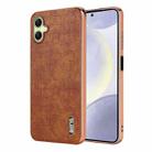 For Samsung Galaxy A06 4G AZNS Electroplated Frame Crocodile Texture Full Coverage Phone Case(Brown) - 1