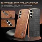 For Samsung Galaxy A36 AZNS Electroplated Frame Crocodile Texture Full Coverage Phone Case(Brown) - 3