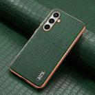 For Samsung Galaxy A36 AZNS Electroplated Frame Crocodile Texture Full Coverage Phone Case(Green) - 2