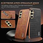 For Samsung Galaxy A26 5G AZNS Electroplated Frame Crocodile Texture Full Coverage Phone Case(Brown) - 3