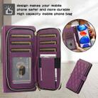 For Xiaomi 12T / 12T Pro Rhombic Full Zipper Wallet Leather Phone Case(Deep Purple) - 2