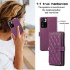 For Xiaomi 12T / 12T Pro Rhombic Full Zipper Wallet Leather Phone Case(Deep Purple) - 3