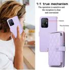 For Xiaomi Mi 11T / 11T Pro Rhombic Full Zipper Wallet Leather Phone Case(Purple) - 3