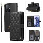 For Xiaomi Mi 11T / 11T Pro Rhombic Full Zipper Wallet Leather Phone Case(Black) - 1