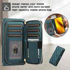 For Xiaomi Poco X3 NFC Rhombic Full Zipper Wallet Leather Phone Case(Green) - 2