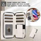 For Redmi K40 Rhombic Full Zipper Wallet Leather Phone Case(White) - 2