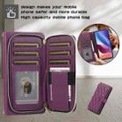 For Redmi K40 Rhombic Full Zipper Wallet Leather Phone Case(Deep Purple) - 2