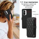 For Redmi K40 Rhombic Full Zipper Wallet Leather Phone Case(Black) - 3