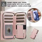 For Redmi Note 10 / 10S Rhombic Full Zipper Wallet Leather Phone Case(Rose Gold) - 2