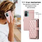 For Redmi Note 10 / 10S Rhombic Full Zipper Wallet Leather Phone Case(Rose Gold) - 3