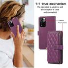 For Redmi Note 11 Pro Global Rhombic Full Zipper Wallet Leather Phone Case(Deep Purple) - 3