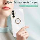 For Samsung Galaxy A56 5G XINLI Straight Edge 6D Electroplate TPU Phone Case with Ring Holder(Celestial Blue) - 3