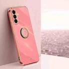 For Samsung Galaxy A36 5G XINLI Straight Edge 6D Electroplate TPU Phone Case with Ring Holder(Hawthorn Red) - 1