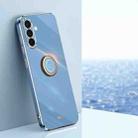 For Samsung Galaxy A36 5G XINLI Straight Edge 6D Electroplate TPU Phone Case with Ring Holder(Celestial Blue) - 1
