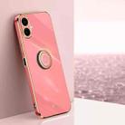 For Samsung Galaxy A07 5G XINLI Straight Edge 6D Electroplate TPU Phone Case with Ring Holder(Hawthorn Red) - 1