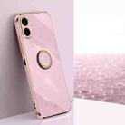 For Samsung Galaxy A07 5G XINLI Straight Edge 6D Electroplate TPU Phone Case with Ring Holder(Cherry Purple) - 1