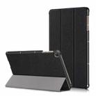 For Huawei Enjoy Tablet 2 10.1 inch / Honor Pad 6 10.1 inch Solid Color Horizontal Flip Leather Case with Three-folding Holder & Sleep / Wake-up Function(Black) - 1