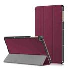 For Huawei Enjoy Tablet 2 10.1 inch / Honor Pad 6 10.1 inch Solid Color Horizontal Flip Leather Case with Three-folding Holder & Sleep / Wake-up Function(Wine Red) - 1
