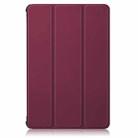 For Huawei Enjoy Tablet 2 10.1 inch / Honor Pad 6 10.1 inch Solid Color Horizontal Flip Leather Case with Three-folding Holder & Sleep / Wake-up Function(Wine Red) - 2