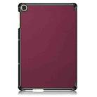 For Huawei Enjoy Tablet 2 10.1 inch / Honor Pad 6 10.1 inch Solid Color Horizontal Flip Leather Case with Three-folding Holder & Sleep / Wake-up Function(Wine Red) - 3