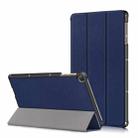 For Huawei Enjoy Tablet 2 10.1 inch / Honor Pad 6 10.1 inch Solid Color Horizontal Flip Leather Case with Three-folding Holder & Sleep / Wake-up Function(Navy Blue) - 1