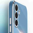 For Samsung Galaxy S25+ 5G XINLI Straight Edge 6D Electroplate TPU Phone Case with Ring Holder(White) - 3