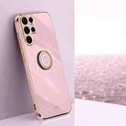 For Samsung Galaxy S25 Ultra 5G XINLI Straight Edge 6D Electroplate TPU Phone Case with Ring Holder(Cherry Purple) - 1