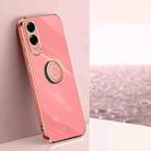 For Samsung Galaxy S25 Edge 5G XINLI Straight Edge 6D Electroplate TPU Phone Case with Ring Holder(Hawthorn Red) - 1