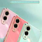 For Samsung Galaxy S25 Edge 5G XINLI Straight Edge 6D Electroplate TPU Phone Case with Ring Holder(Cherry Purple) - 3