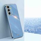 For Samsung Galaxy S24 FE 5G XINLI Straight Edge 6D Electroplate TPU Phone Case(Celestial Blue) - 1