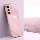 For Samsung Galaxy S25 5G XINLI Straight Edge 6D Electroplate TPU Phone Case(Cherry Purple) - 1