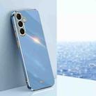 For Samsung Galaxy S25+ 5G XINLI Straight Edge 6D Electroplate TPU Phone Case(Celestial Blue) - 1