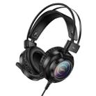 hoco W110 RGB Light Wired Gaming Headset with Microphone, Cable Length: 2m(Black) - 1