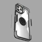 For iPhone 12 / 12 Pro Shockproof Transparent TPU + Acrylic Protective Case with Ring Holder(Silver Black) - 2