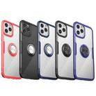 For iPhone 12 / 12 Pro Shockproof Transparent TPU + Acrylic Protective Case with Ring Holder(Silver Black) - 7
