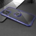For iPhone 12 Pro Max Shockproof Transparent TPU + Acrylic Protective Case with Ring Holder(Blue) - 1