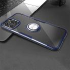 For iPhone 12 Pro Max Shockproof Transparent TPU + Acrylic Protective Case with Ring Holder(Navy Blue) - 1