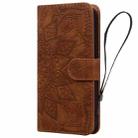 For Google Pixel 9 Pro XL Mandala Embossed Dual-Fold Calf Leather Phone Case(Brown) - 3