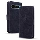 For Google Pixel 9 Pro XL Mandala Embossed Dual-Fold Calf Leather Phone Case(Black) - 1