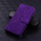 For Google Pixel 9 Pro XL Mandala Embossed Dual-Fold Calf Leather Phone Case(Purple) - 2