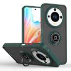 For Honor X9c Smart Q Shadow 1 Series TPU Hybrid PC Phone Case with Ring(Dark Green) - 1
