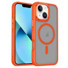 For iPhone 14 / 13 Breathable Skin Feel Frosted MagSafe Magnetic Phone Case(Orange) - 1